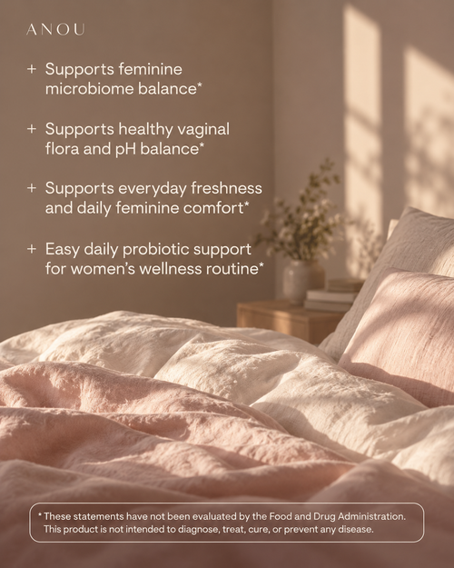 ANOU Probiotics For Women Vaginal Probiotic for pH & Flora Balance, 120 Capsules